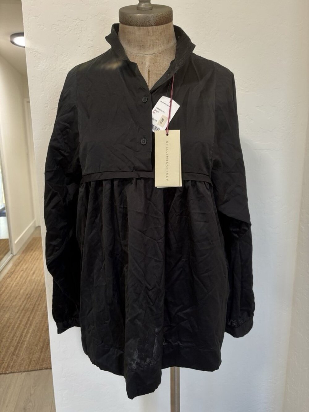 NEW Stella McCartney Black Blouse Top Long Sleeves, EU 40 Shirt NWT